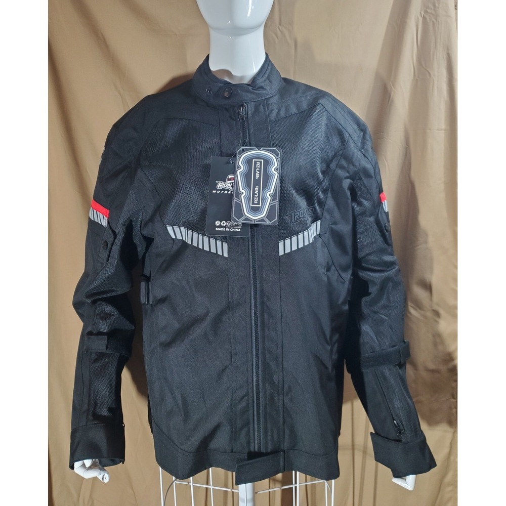 Iron Jias Armored Mororcycle Jacket Black Medium‎